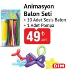 ANİMASYON BALON SETİ fiyat ve kampanya bilgisi